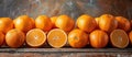 Pile of Oranges on Wooden Table Royalty Free Stock Photo