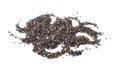 A pile of organic Chia seeds rich in omega-3 fatty acids, side view isolated on a white background Royalty Free Stock Photo