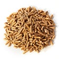 Pile of organic compressed sawdust wood pellets