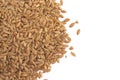 Pile of Organic Einkorn Rice Isolated on a White Background