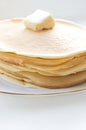 Pile of pancakes with butter Royalty Free Stock Photo