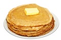 Pile of pancakes with butter Royalty Free Stock Photo