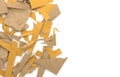 A pile of paper scraps, isolated on a white background Royalty Free Stock Photo