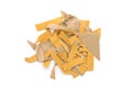 A pile of paper scraps, isolated on a white background Royalty Free Stock Photo