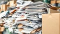 Pile of papers and boxes Royalty Free Stock Photo