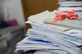 A pile of papers with calendars on your desk Royalty Free Stock Photo