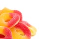 Peach Gummies on a White Background Royalty Free Stock Photo