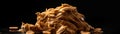 Pile Of Peanut Butter On A Black Background. Generative AI