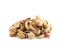 Pile of peanut shells isolated Royalty Free Stock Photo