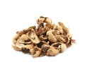 Pile of peanut shells isolated Royalty Free Stock Photo