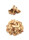 Pile of peanut shells isolated Royalty Free Stock Photo