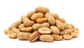 A pile of peanuts on a white background (ai generated) Royalty Free Stock Photo