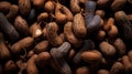 A pile of peanuts are shown in this picture with a black background, AI Royalty Free Stock Photo