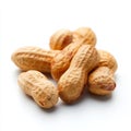 A pile of peanuts on a white background Royalty Free Stock Photo
