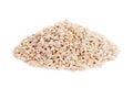 Pile Pearl barley isolated on white background.