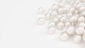 Pile of pearls. Background of the plurality of beautiful pearls. Gems, women`s jewelry, nacre beads. Background For your