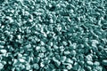 Pile of pebble stones in cyan tone Royalty Free Stock Photo