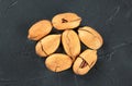 Pile pecan nut in shell