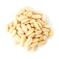 Pile of peeled (blanched) almonds Royalty Free Stock Photo