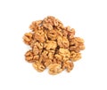 Pile of peeled walnuts on white background, top view Royalty Free Stock Photo