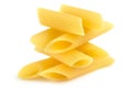 Pile of penne in balance Royalty Free Stock Photo