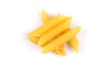 pile of penne on white background Royalty Free Stock Photo