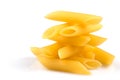 pile of penne on white background Royalty Free Stock Photo