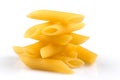 pile of penne on white background Royalty Free Stock Photo