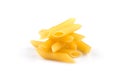 pile of penne on white background Royalty Free Stock Photo