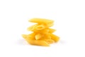 pile of penne on white background Royalty Free Stock Photo