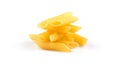 pile of penne on white background Royalty Free Stock Photo
