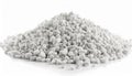 Pile of perlite isolated on white backdrop. Natural material Royalty Free Stock Photo