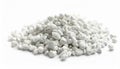 Pile of perlite isolated on white backdrop. Natural material Royalty Free Stock Photo