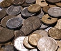 Pile of peseta coins Royalty Free Stock Photo