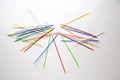 Pile of pick up sticks fun game overlapping Royalty Free Stock Photo