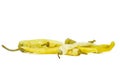 Pile of pickled yellow peppers isolated on white Royalty Free Stock Photo