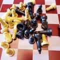 Pile of pieces for chess war game