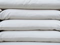 pile of pillows on white bed Royalty Free Stock Photo