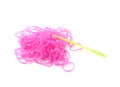 Pile of pink rubber loom bands