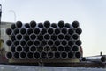 Pile of pipes on a construction Site