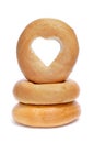 Bagels with a heart-shaped hole Royalty Free Stock Photo