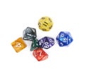Pile of polyhedral dices isolated Royalty Free Stock Photo