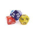 Pile of polyhedral dices isolated Royalty Free Stock Photo