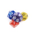 Pile of polyhedral dices isolated Royalty Free Stock Photo