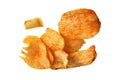 Pile potato chips Royalty Free Stock Photo