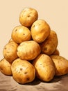 A Pile Of Potatoes On A Table Royalty Free Stock Photo