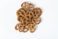 Pile of pretzels above