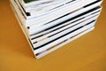 Pile of printed magazines Royalty Free Stock Photo