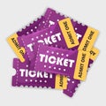 Pile of purple tickets Royalty Free Stock Photo