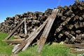 Pile of railroad ties. Royalty Free Stock Photo